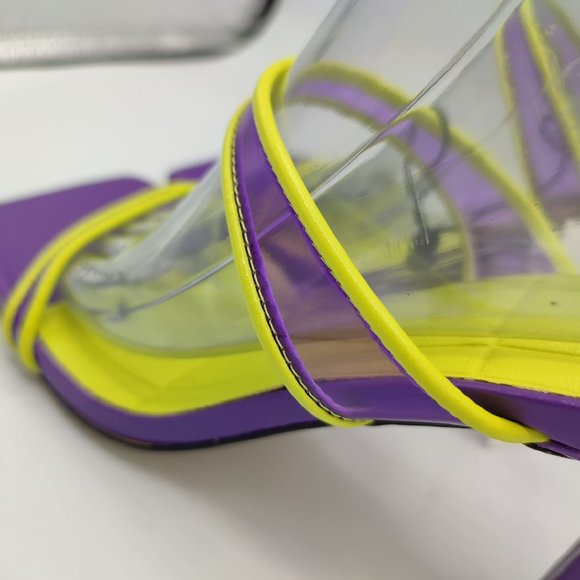 Zara Two-Tone Yellow and Purple Heels - Picture 8 of 14